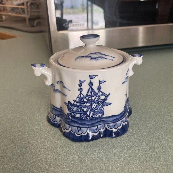 Sadek Blue Export, Creamer and Sugar Bowl With Lid - Picture 6 of 11